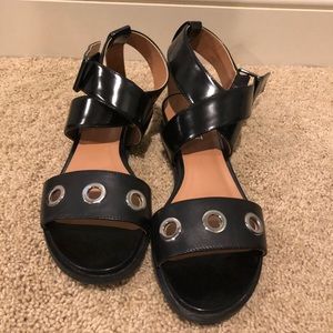 Black strapped sandals